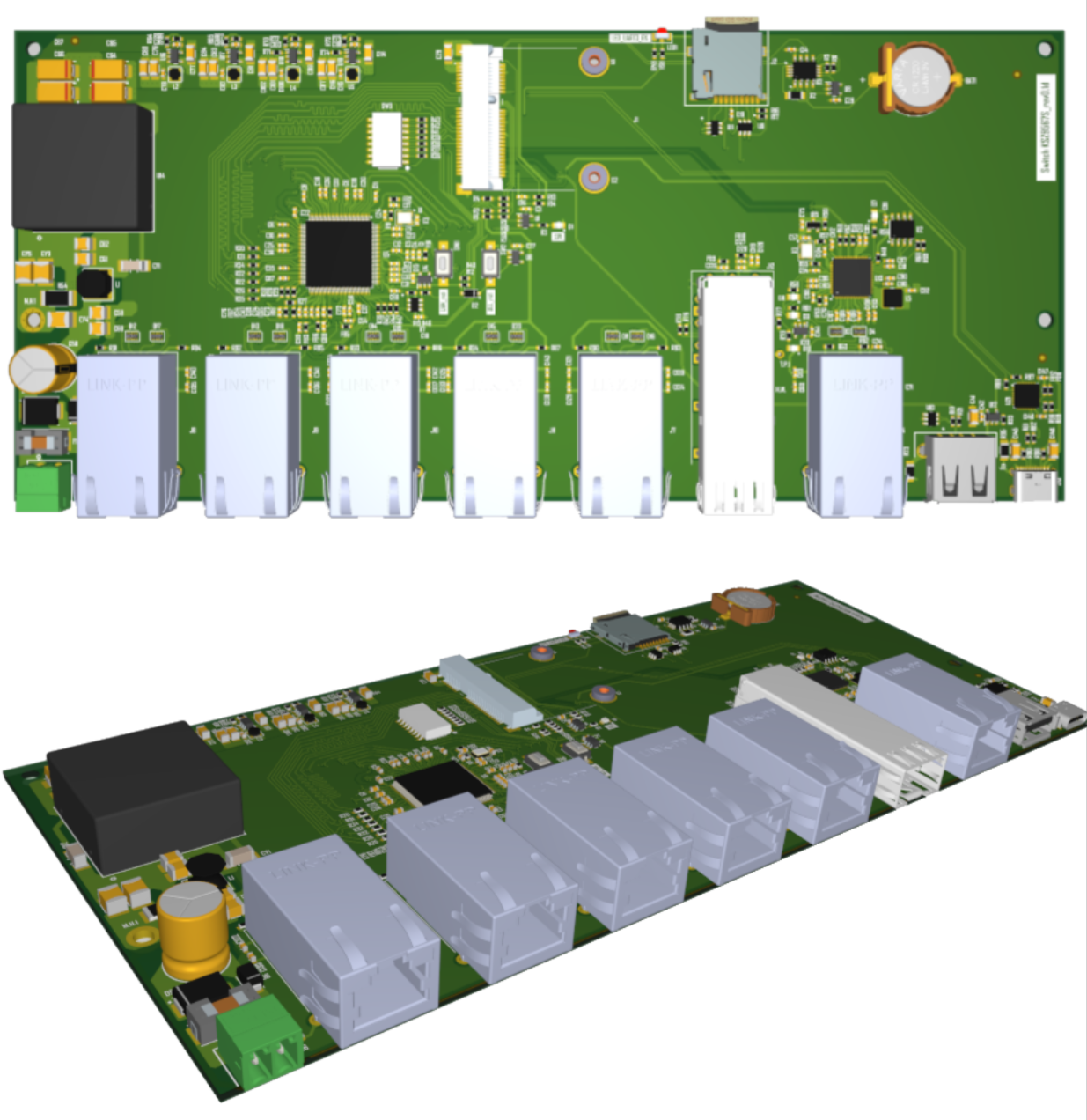 Плата коммутатора MFCSW-3308 на KSZ9567S для NAPI-Slot